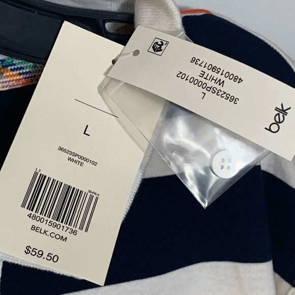 Ocean Coast Cotton Long Sleeve Collared Top Size Large - Picture 3 of 8